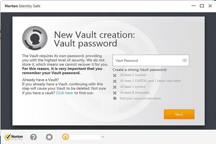 Norton Password Vault