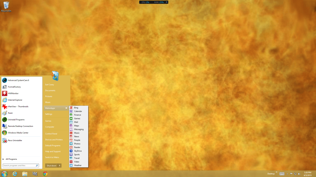 Windows 8 Start Menu Apps